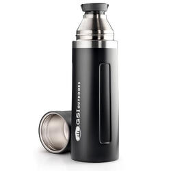 Thermos GSI Glacier 1L inox 18/8 noir — isolation 30h, bouchon-tasse
