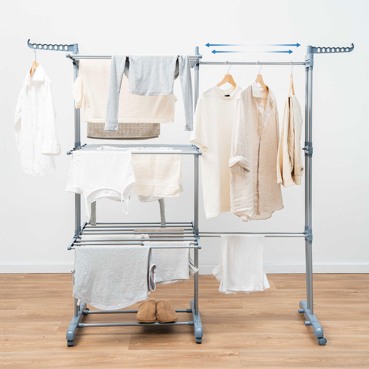 Étendoir pliant vertical extensible avec roues INNOVAGOODS Gris 3/5