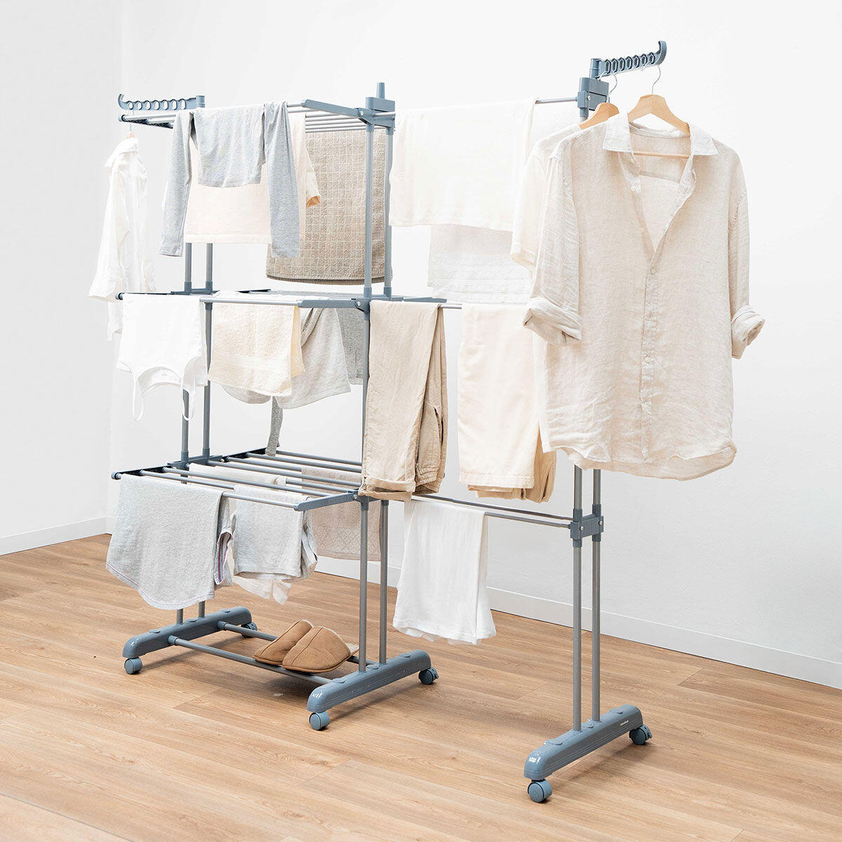Étendoir pliant vertical extensible avec roues INNOVAGOODS Gris 2/5