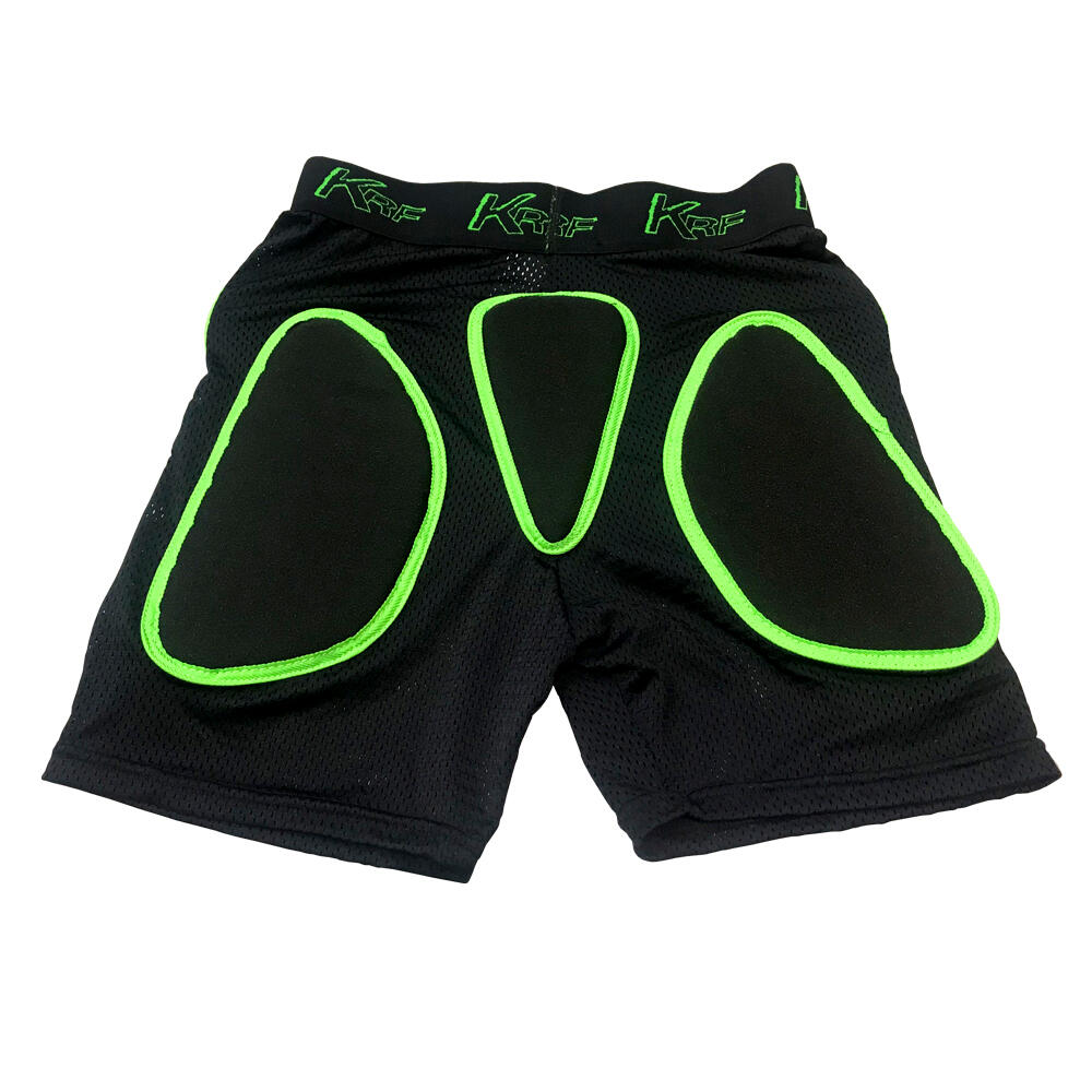 PANTALÓN CORTO PROTECTOR KRF NEGRO/VERDE 3/3