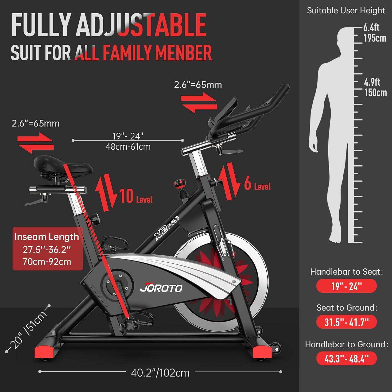 X2PRO Vélo d'exercice, vélos stationnaires professionnels pour la maison 3/7