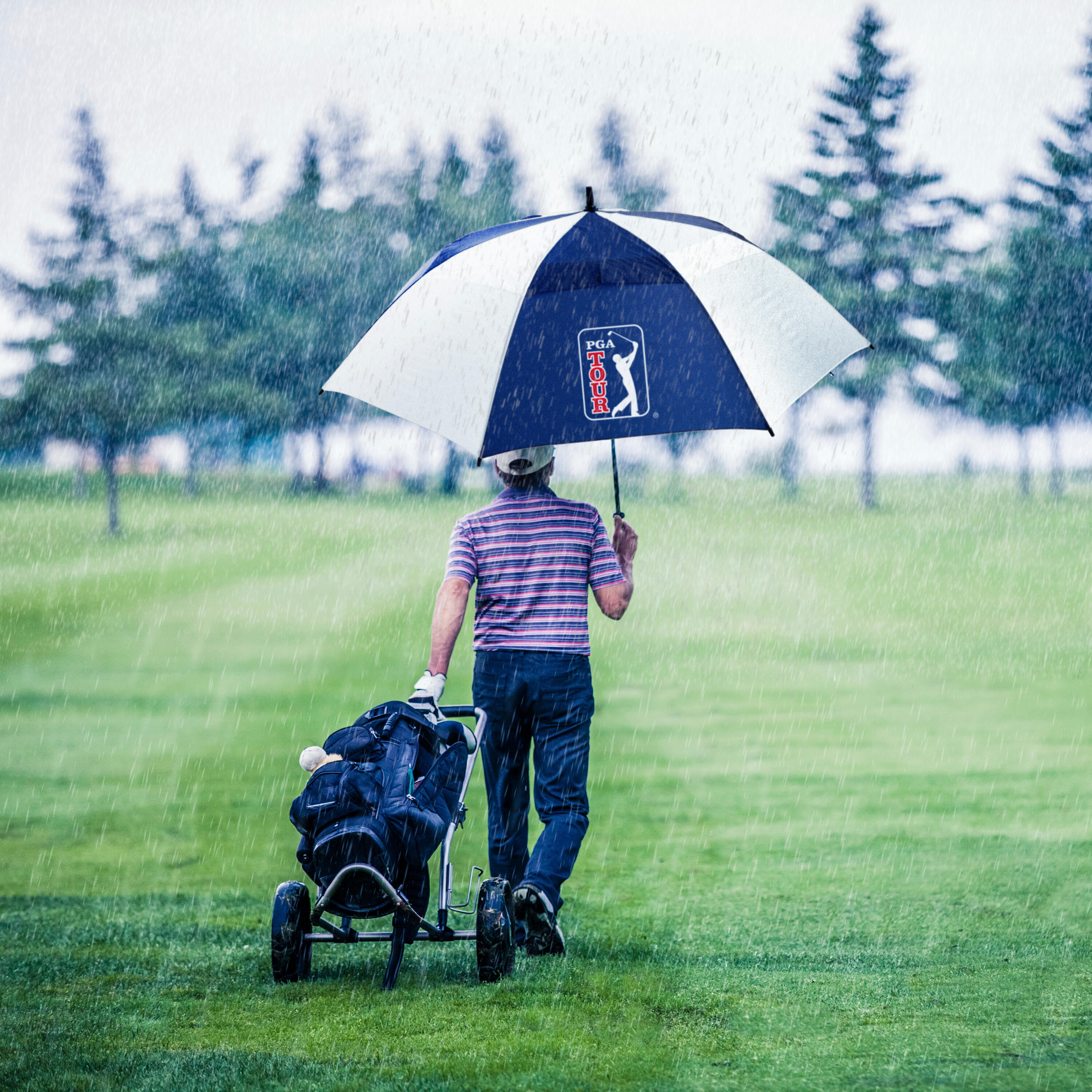 Golf Umbrella Windproof Blue 7/7