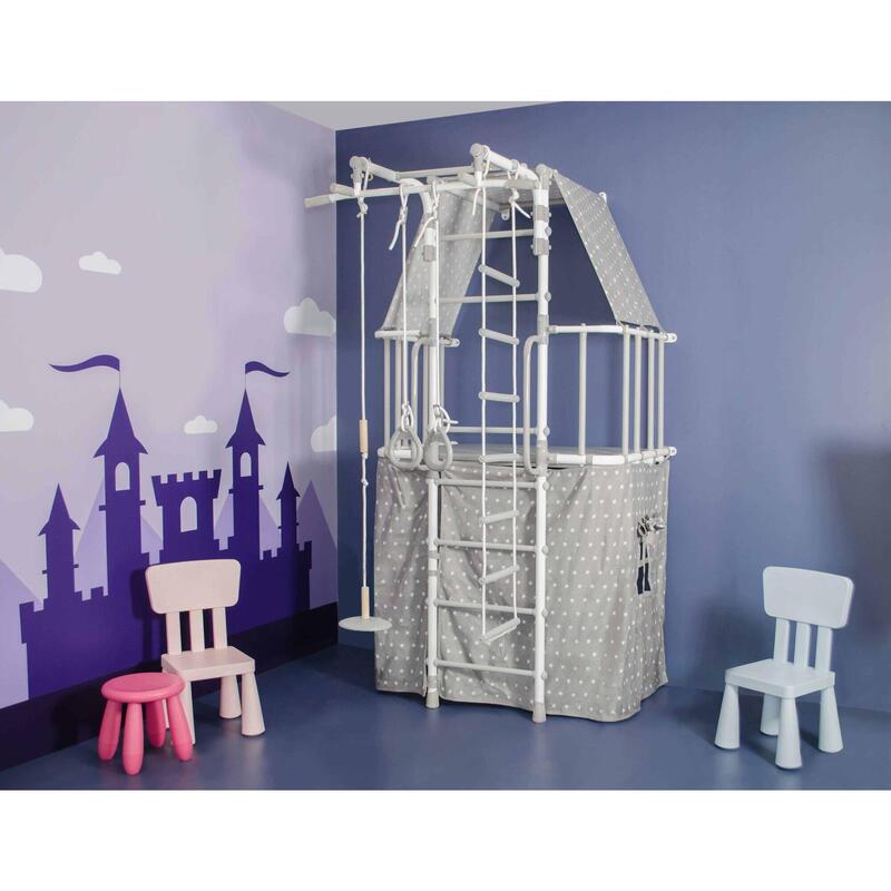 Loc de joaca interior copii spalier casuta cort Indigo Pastel Alb