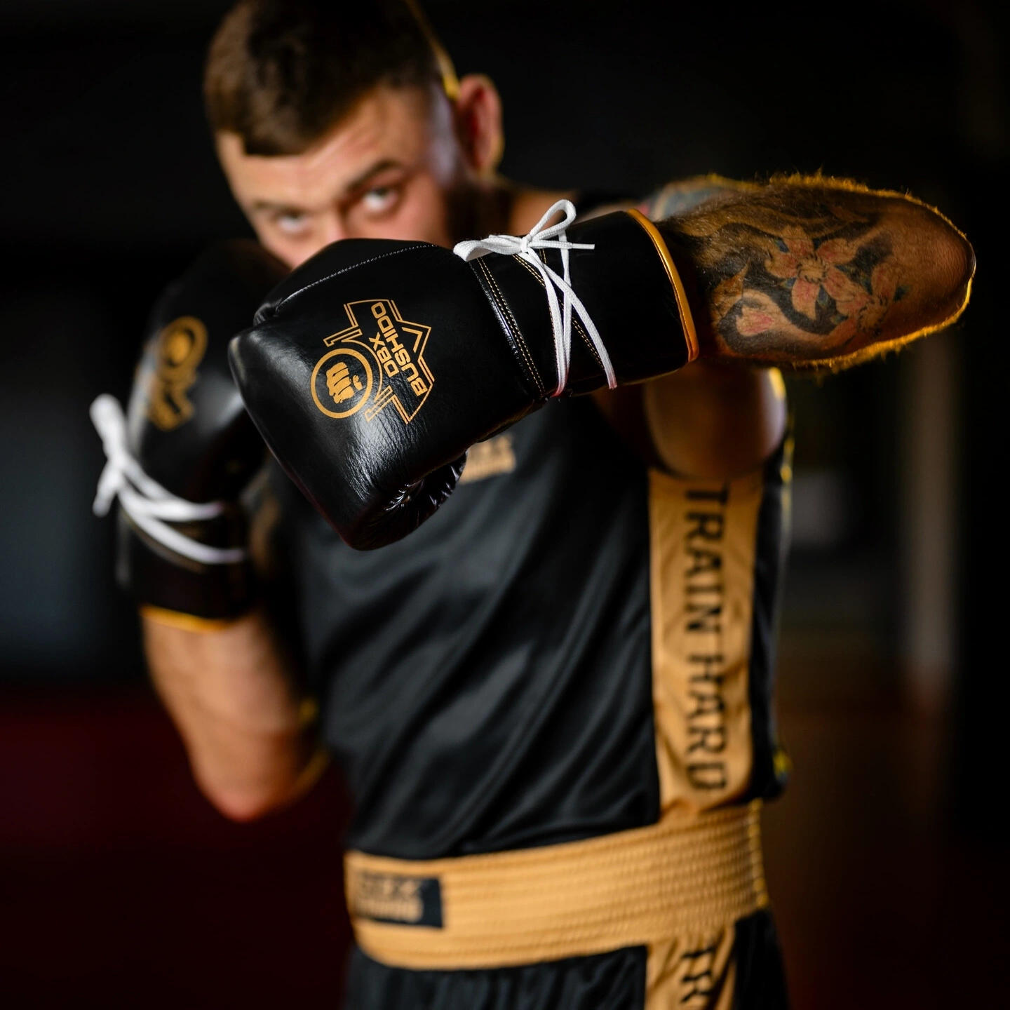 Wiązane rękawice bokserskie wielowarstwowe ProFighter Gold DBX Bushido 4/7
