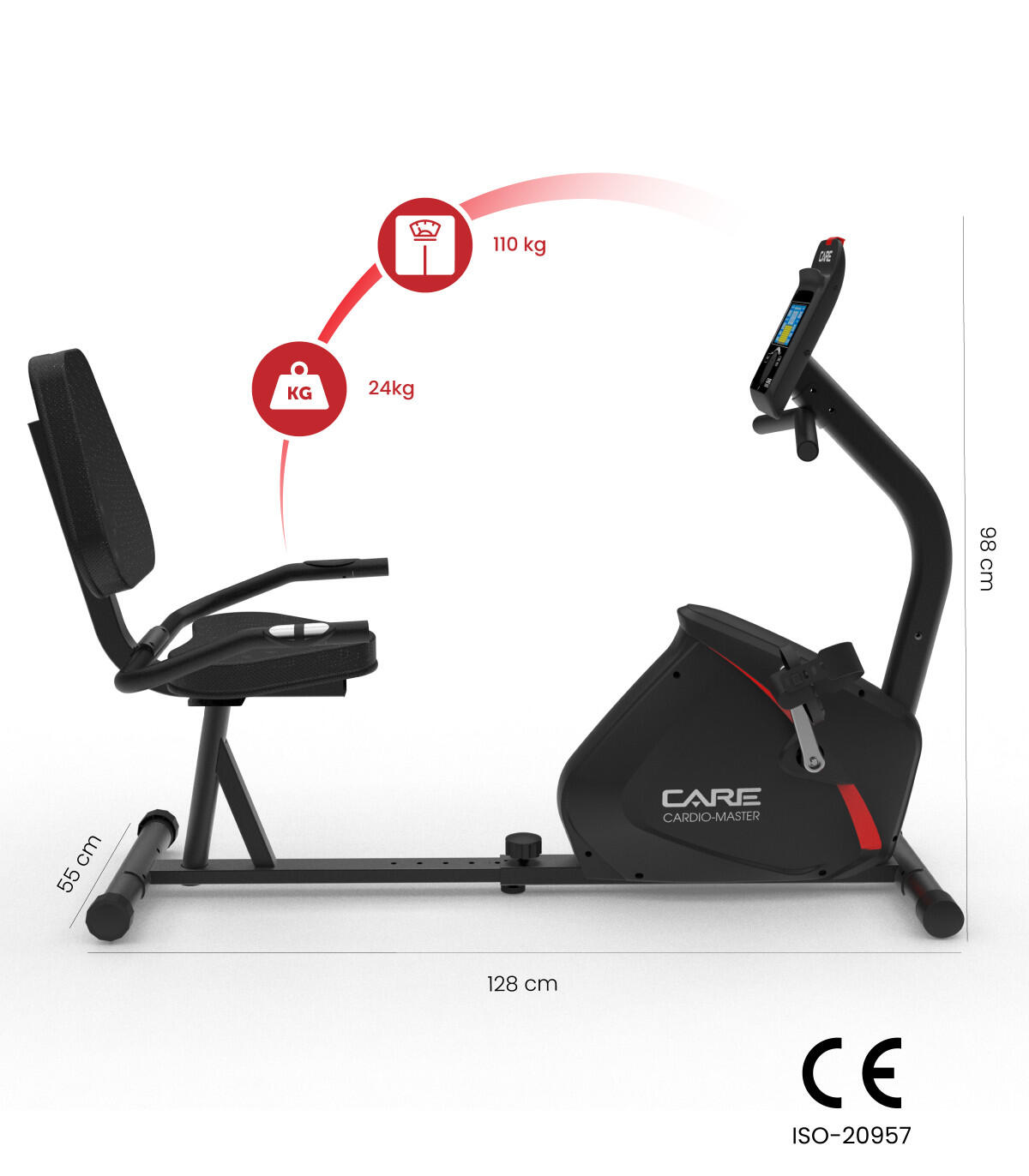 Vélo semi allongé - CARDIO MASTER connecté 2/8