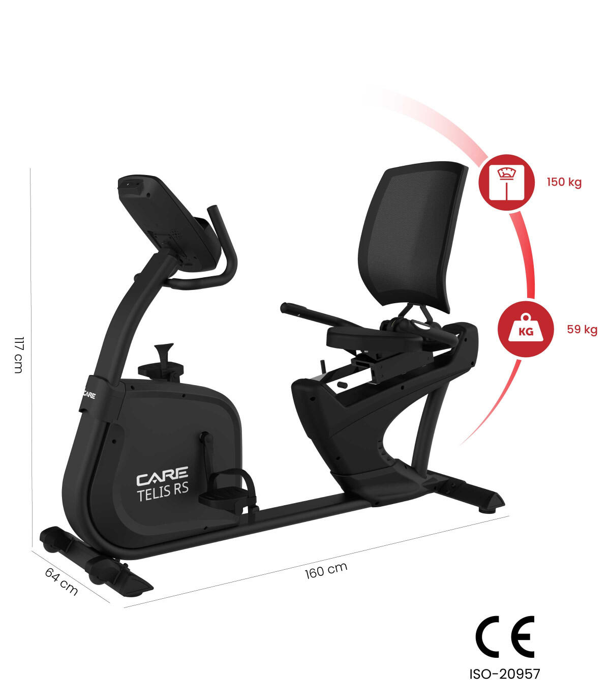 Selbstangetriebenes Semi-Recumbent-Bike - TELIS RS - vernetzter Ergometer 2/8