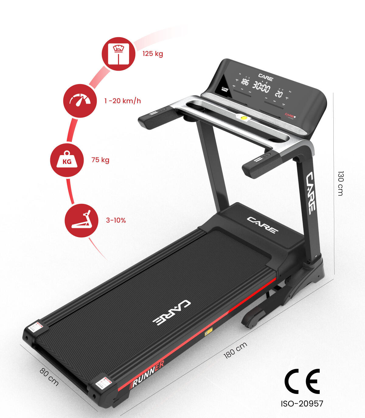 Tapis de course connecté - 20km/h - CARE - RUNNER - KINOMAP 2/5