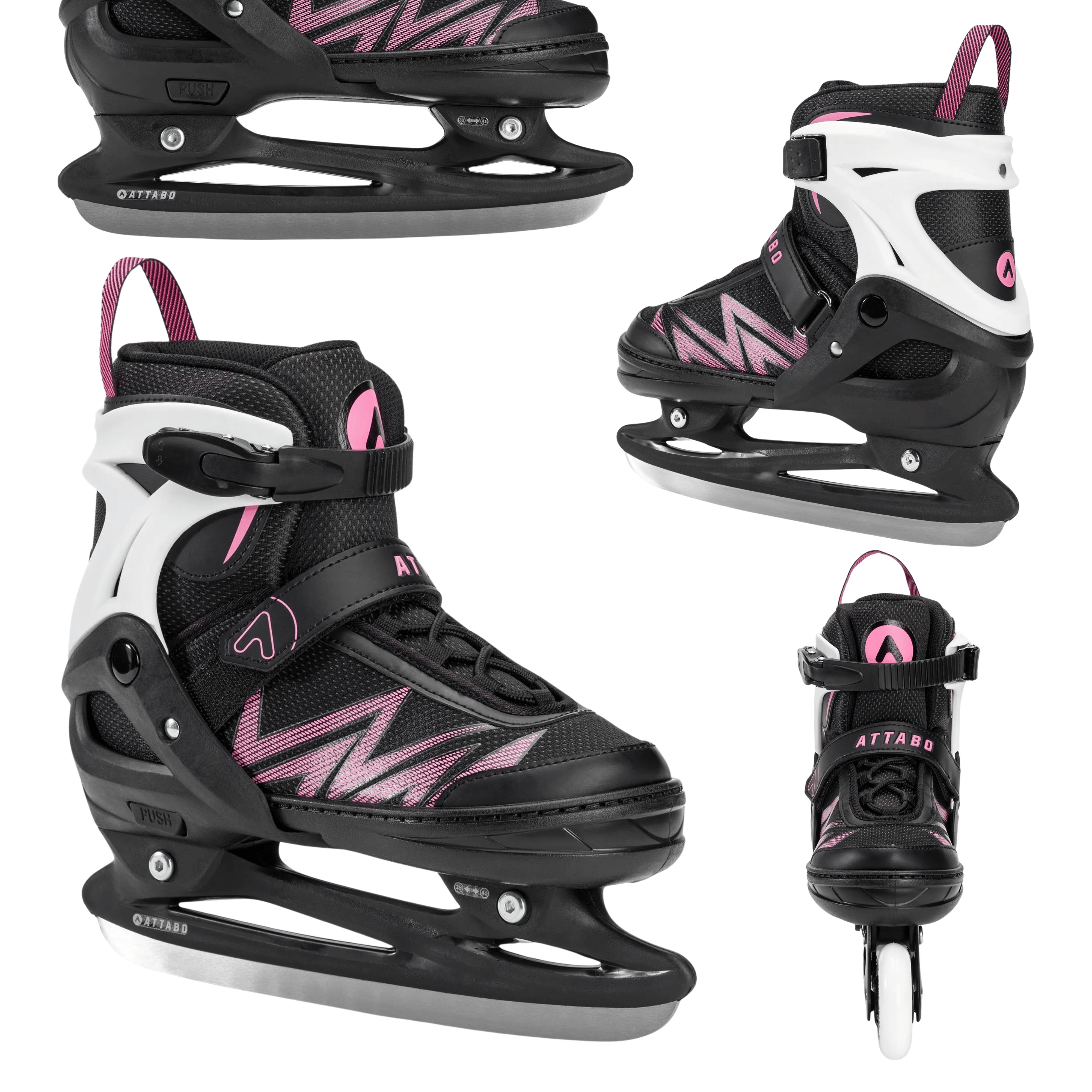 Attabo - Patins À Roues Alignées Pour Enfants Attabo 2 En 1 Kylo - Rollers En Ligne - Rose - Decathlon