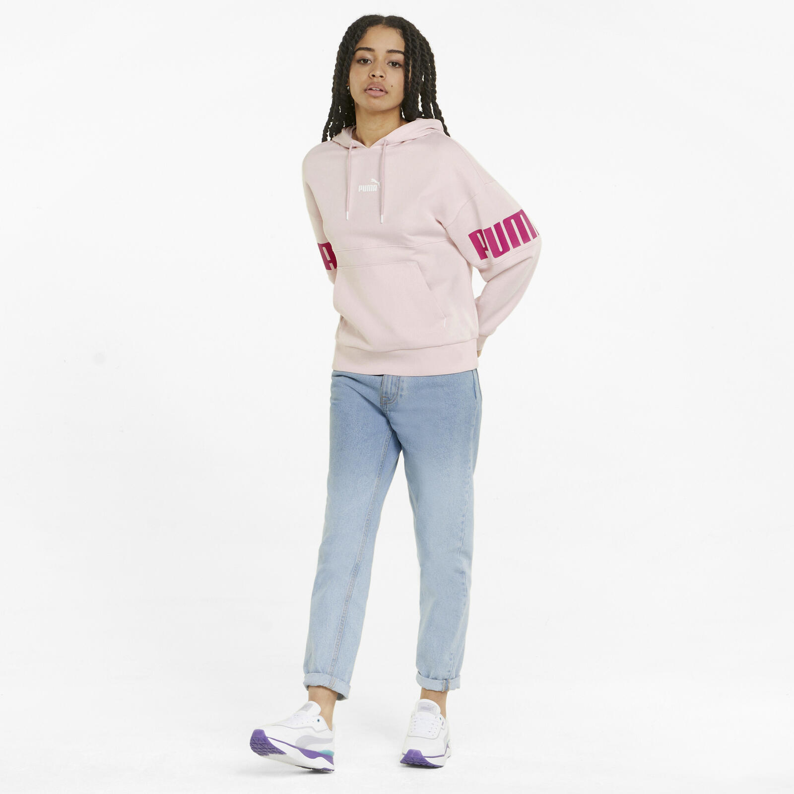 Hoodie Puma Colorblock Power, Cor de rosa, Mulheres 5/5