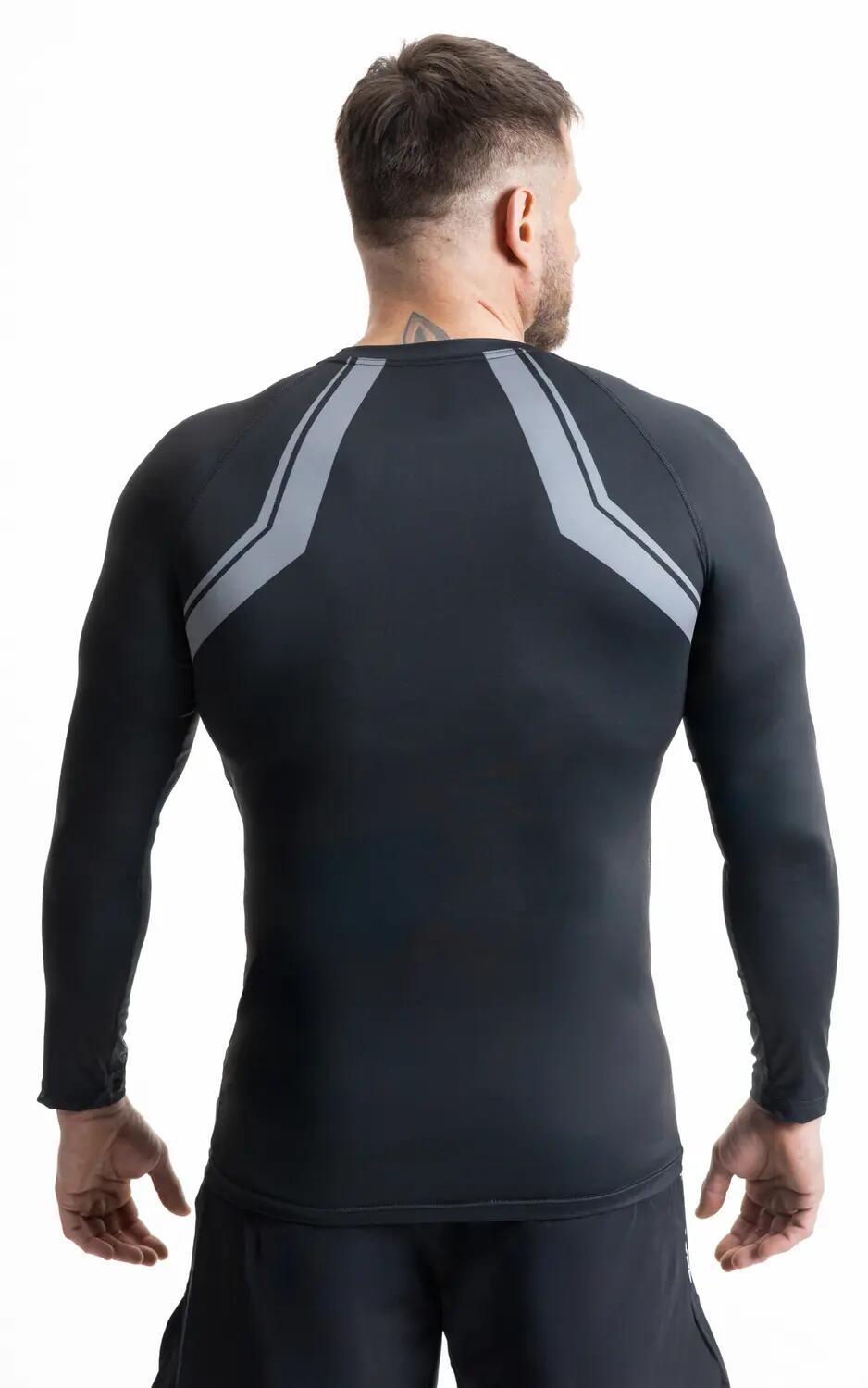 Rashguard szary długi rękaw logo DBX Bushido 3/7