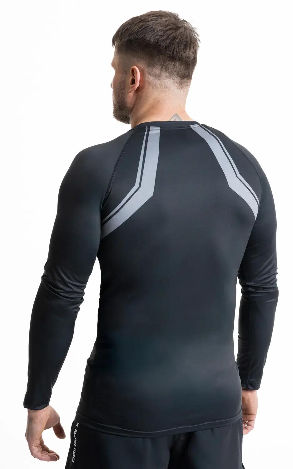 Rashguard szary długi rękaw logo DBX Bushido 4/7