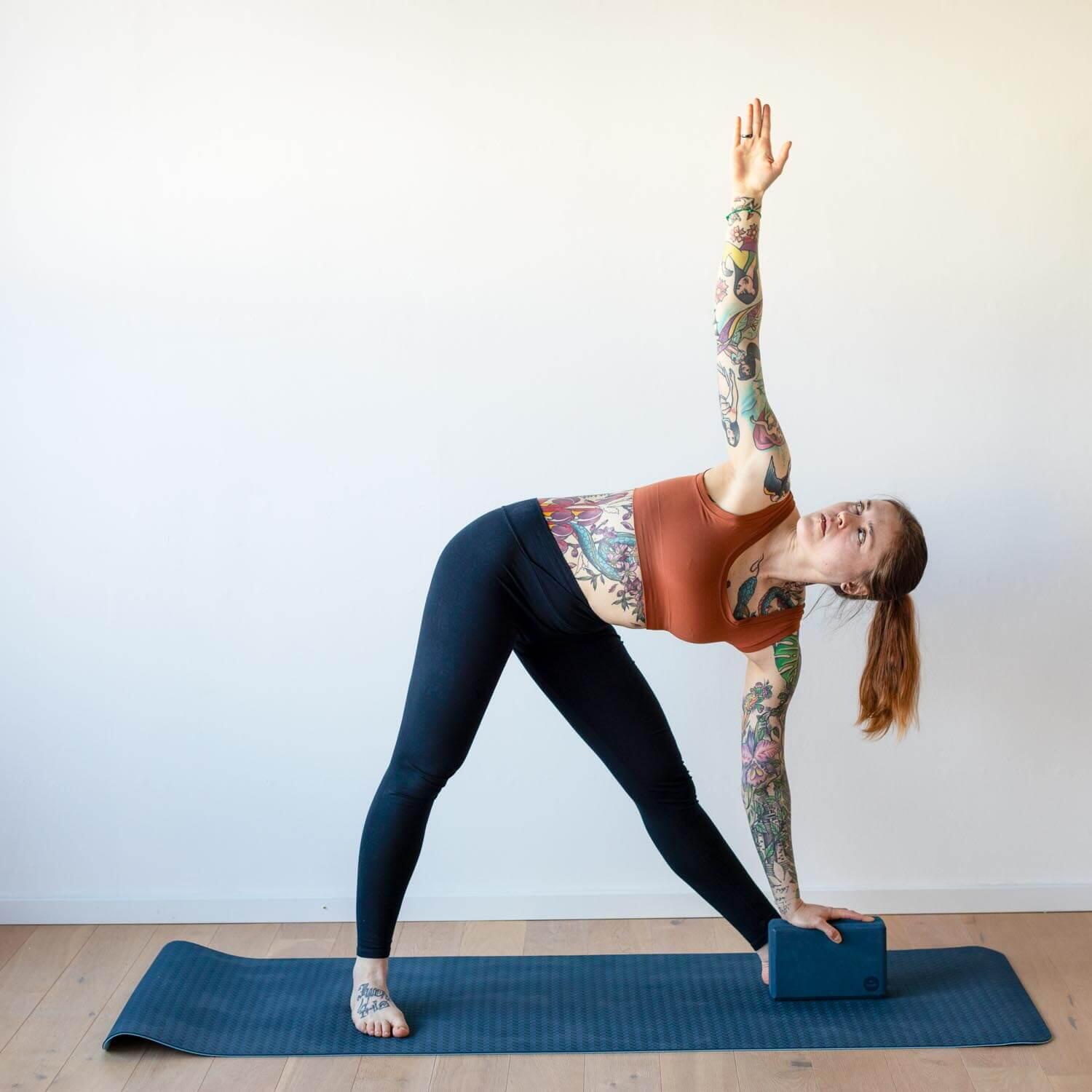 Set Bodhi Yoga Flow: tappetino, due blocchi, tracolla, borsa - Blu navy 7/7