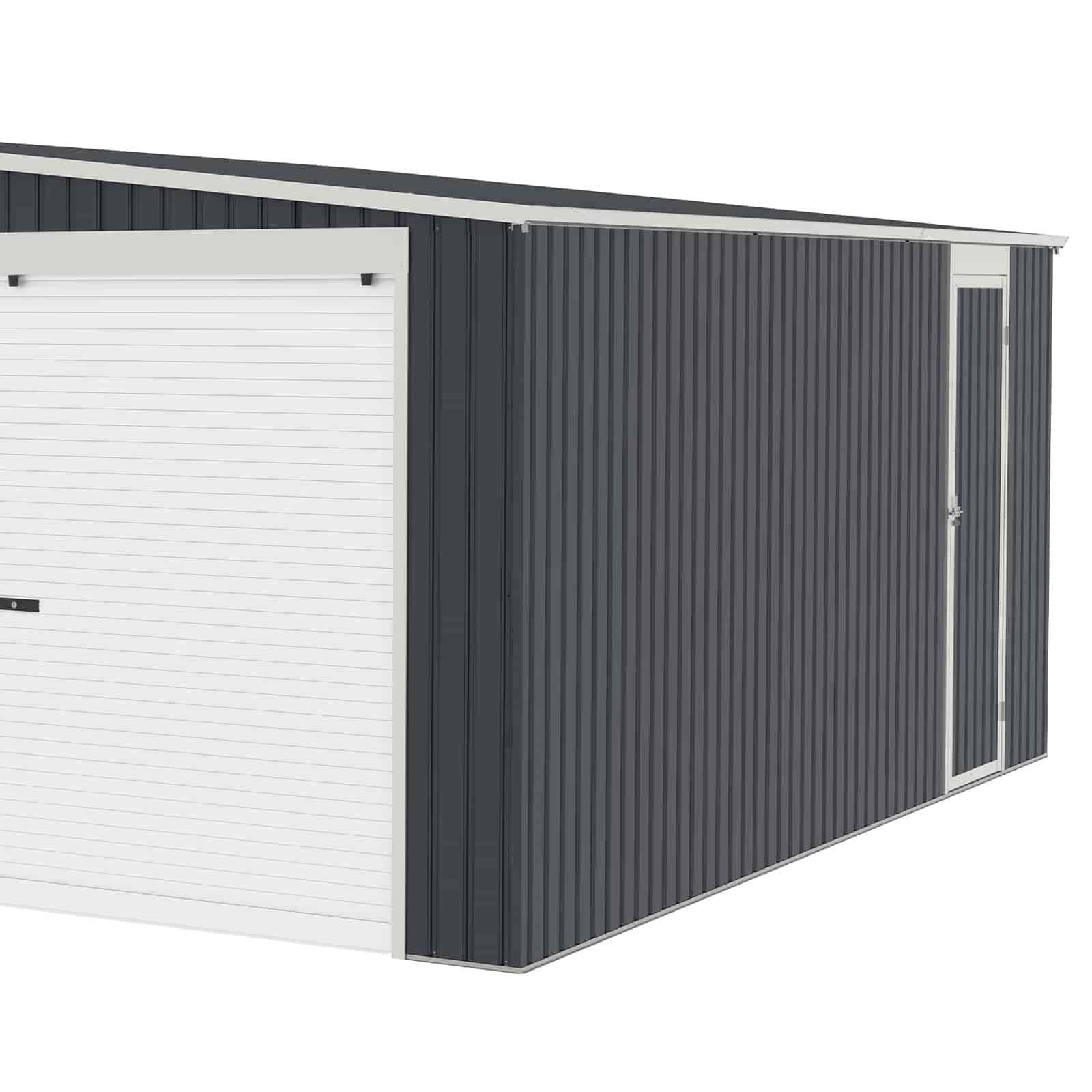 Garaje Metálico Gardiun Warwick 32,68 m2 513x637x241 cm para 2 Coches | Doble Pu 3/5