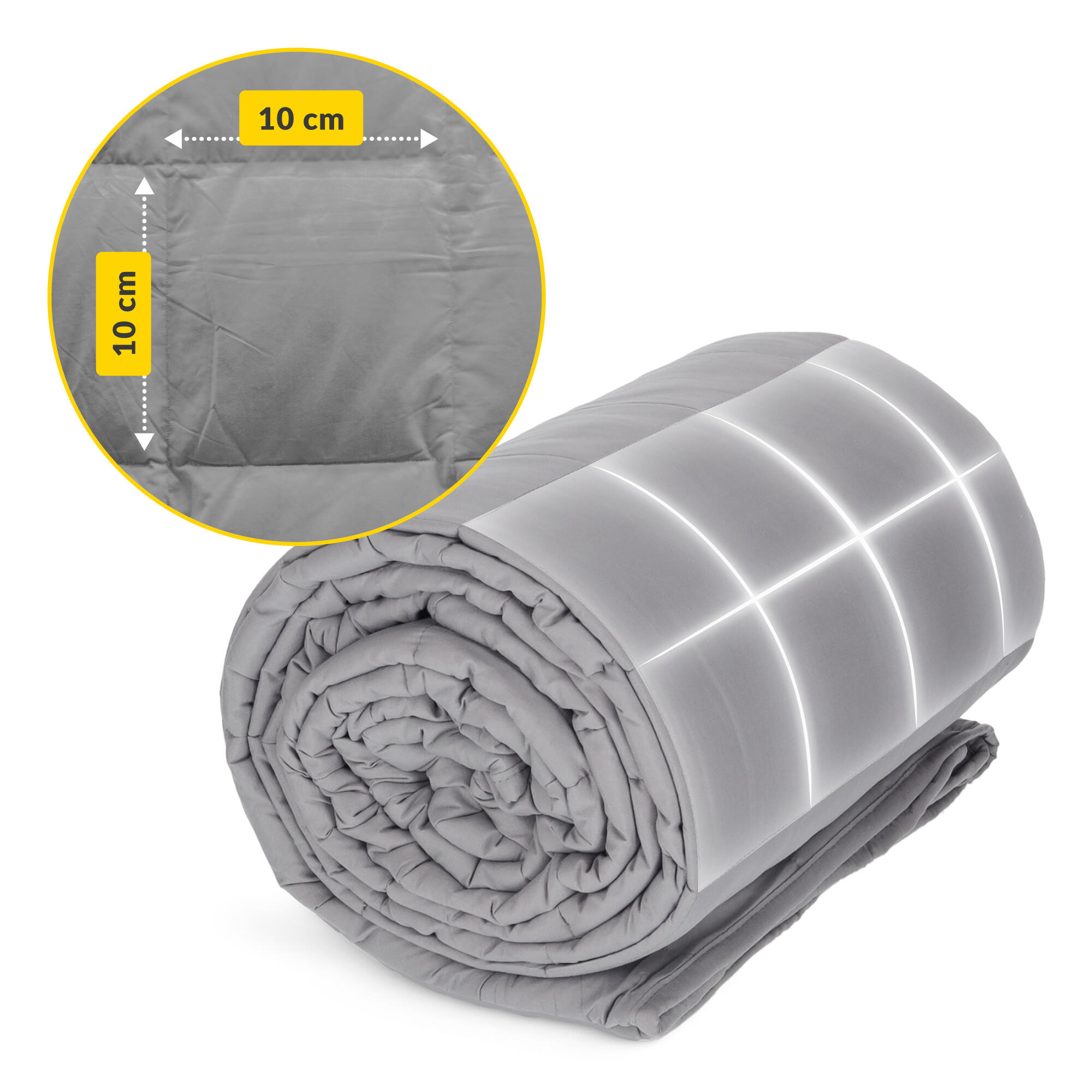 Coperta Ponderata Sensoriale 4FIZJO Antistress 7 Strati 150x200 cm 6,8 kg Grigio 3/7