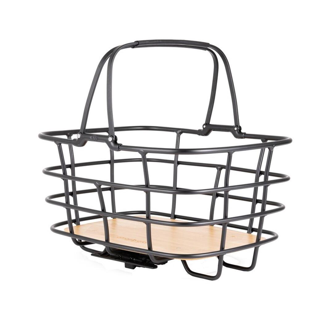 AtranVelo Cycle Basket AVS DUO Large Bamboo Base 27 Litre