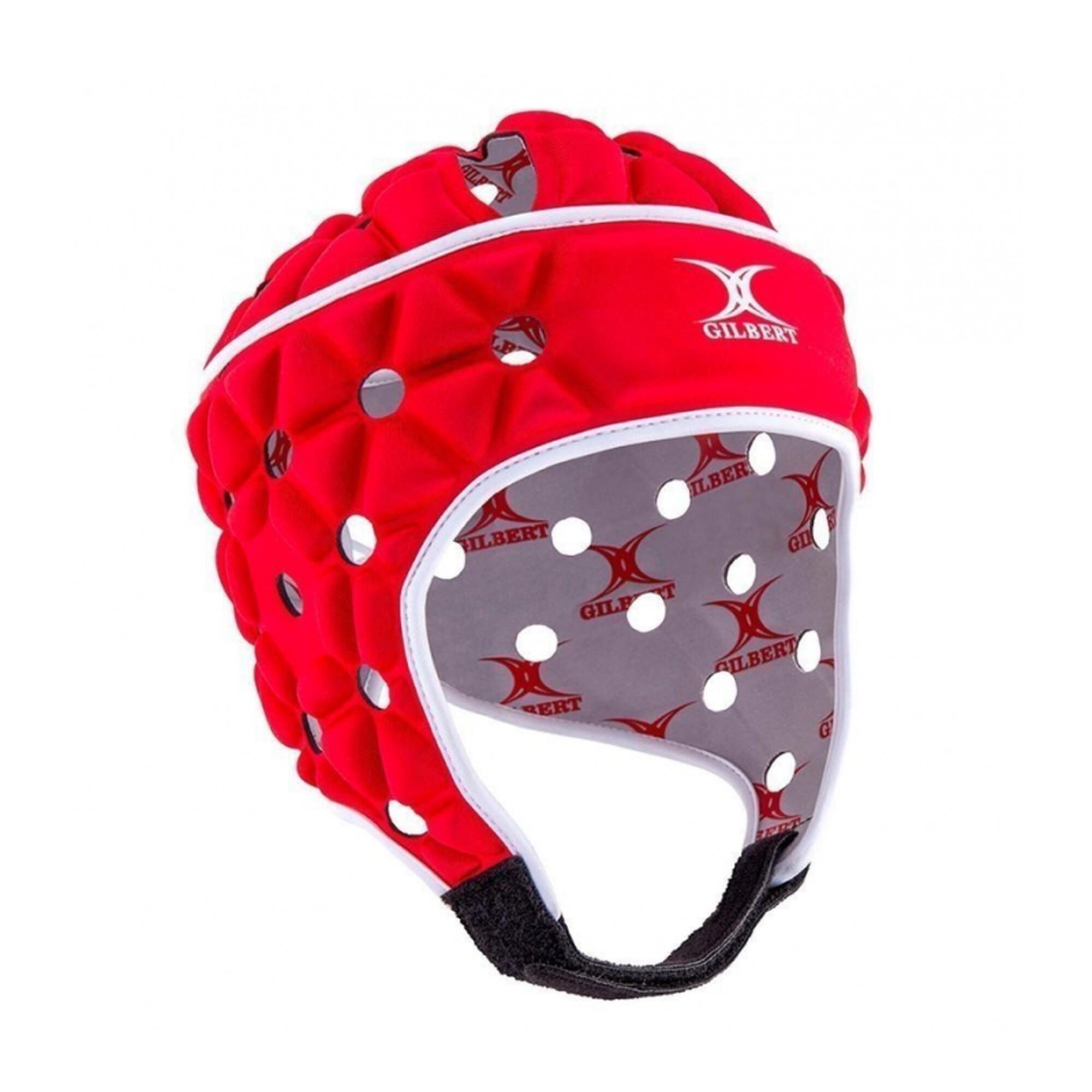 Gilbert - Casque Rugby Enfant - Air Headguard - Gilbert - Casque - Blanc|rouge - S:54-55cm - Decathlon
