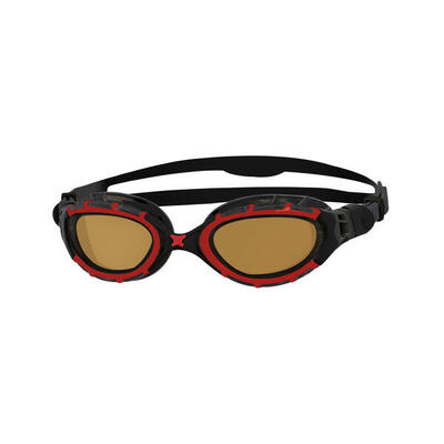 Zoggs predator flex polarized ultra zwembril, maat s, rood-zwart
