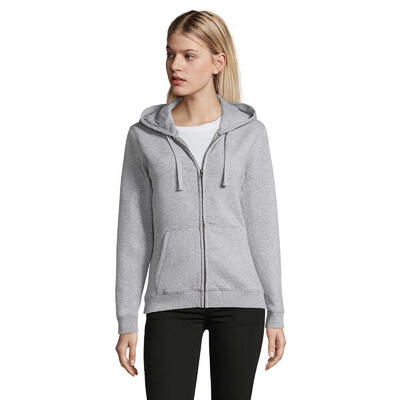 Dames spike heather full zip hoodie (heide grijs melange)