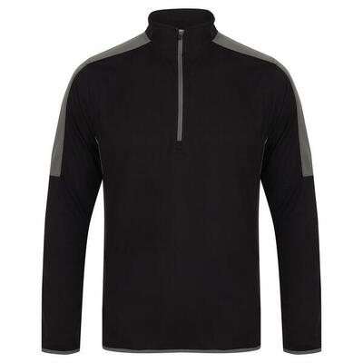 Midlayer met contrastdetail voor volwassenen (zwart/gunmetaalgrijs)