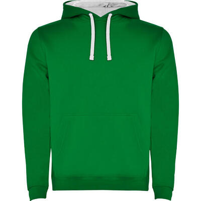Heren urban hoodie (kelly groen/wit)