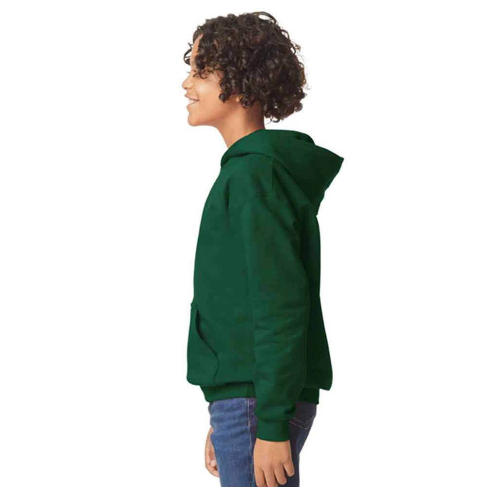 Sweat À Capuche SOFTSTYLE Enfant (Vert Forêt) 3/3