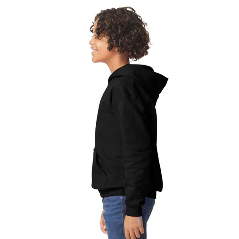 Camisola com capuz de peso médio Softstyle Fleece para crianças/jovens (Preto) 3/3
