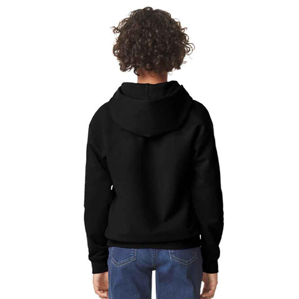 Camisola com capuz de peso médio Softstyle Fleece para crianças/jovens (Preto) 2/3