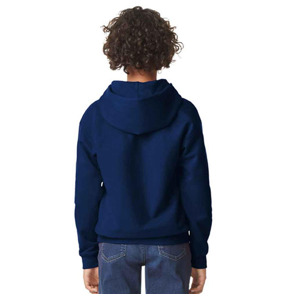 Felpa Con CappuccioPile Bambini Gildan Softstyle Blu Navy 2/3