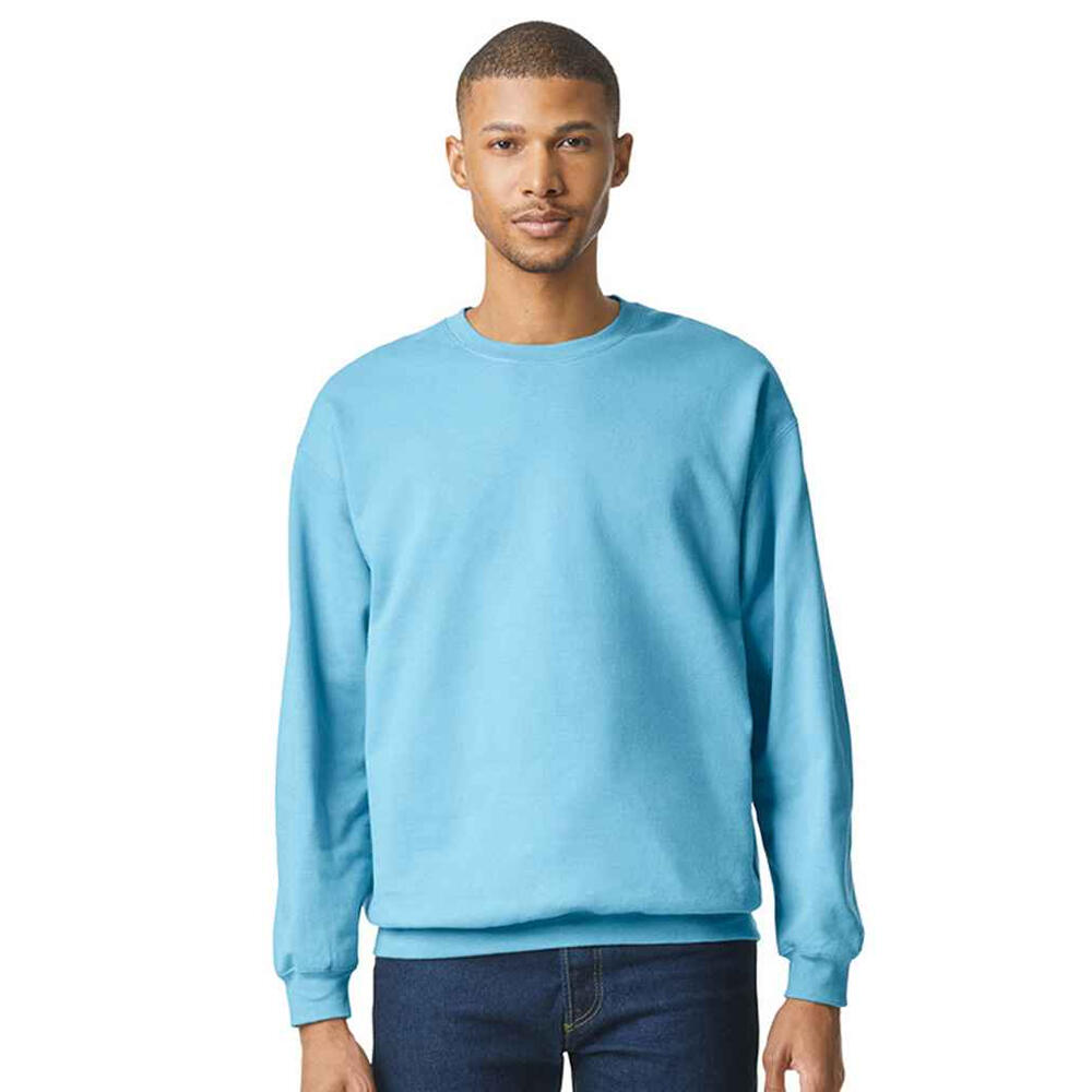 Mens Soft Style Midweight Crew Neck Sweatshirt (Sky)