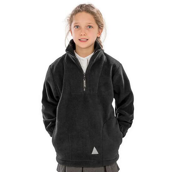 Polartherm fleece top voor kinderen (Zwart)