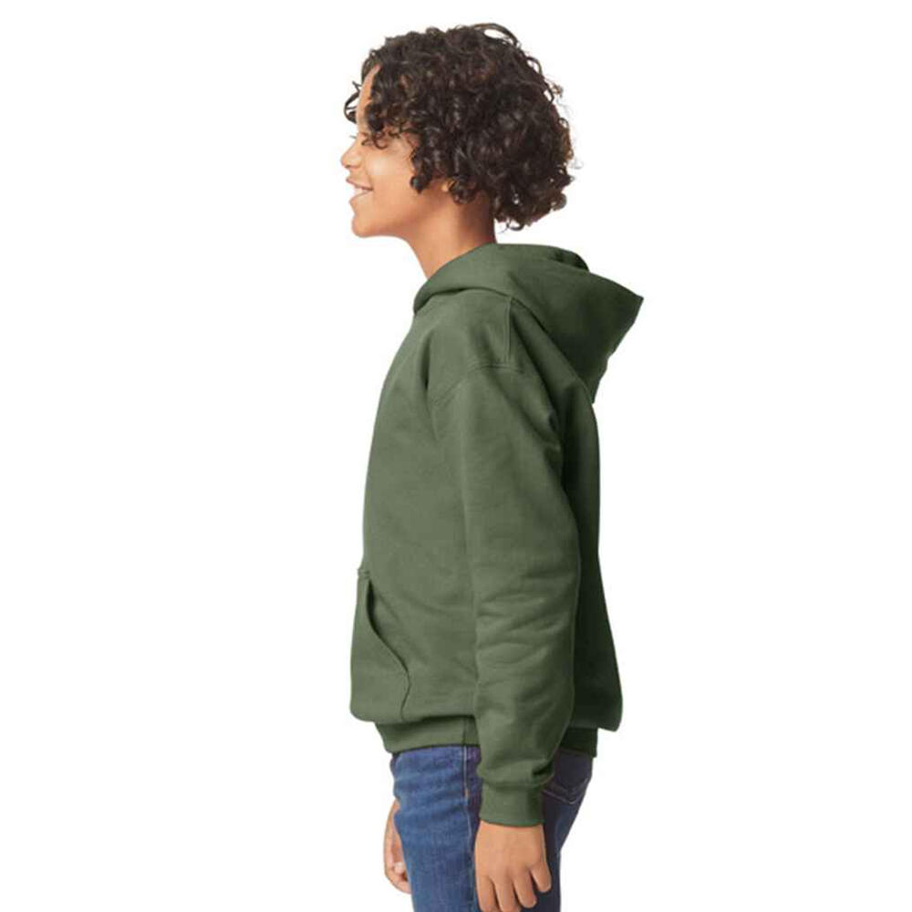 Camisola com capuz de peso médio Softstyle Fleece para crianças/jovens (Verde 3/3