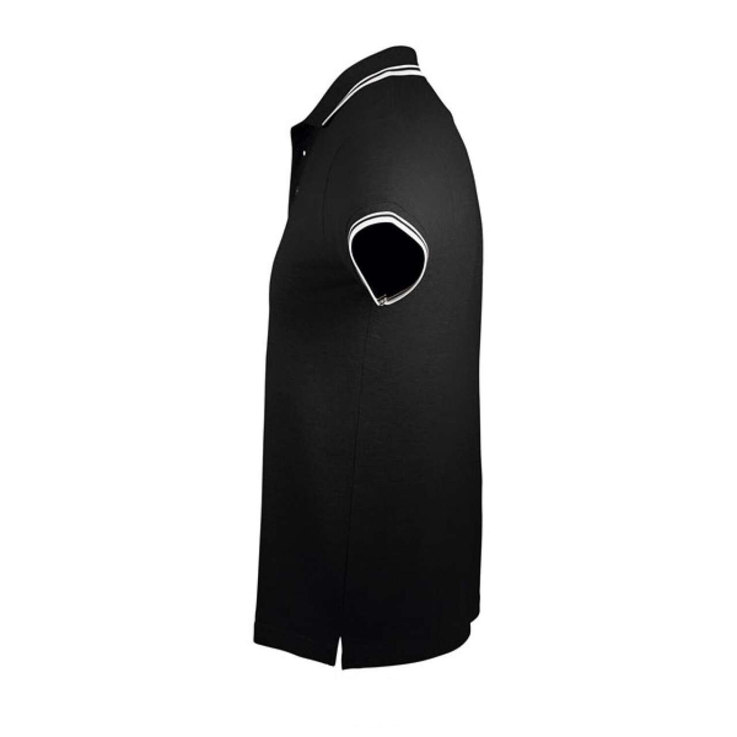 Maglietta Polo Uomo SOLS Pasadena Nero Bianco 3/4