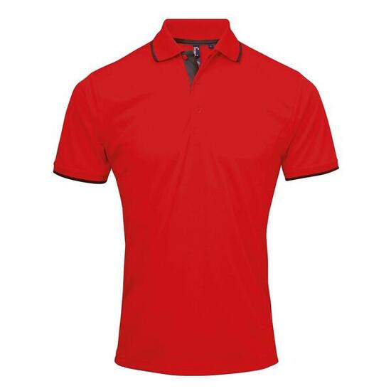 Polo Motif/style Contrasté Homme (Rouge / Noir)