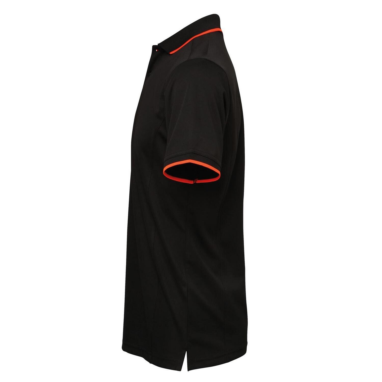 Maglietta Polo ContrastoCoolchecker Uomo Premier Nero Arancio 3/4