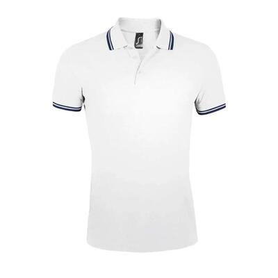 Heren pasadena poloshirt (rood/wit)