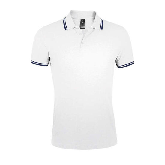 Polo PASADENA Homme (Blanc / Bleu Marine)