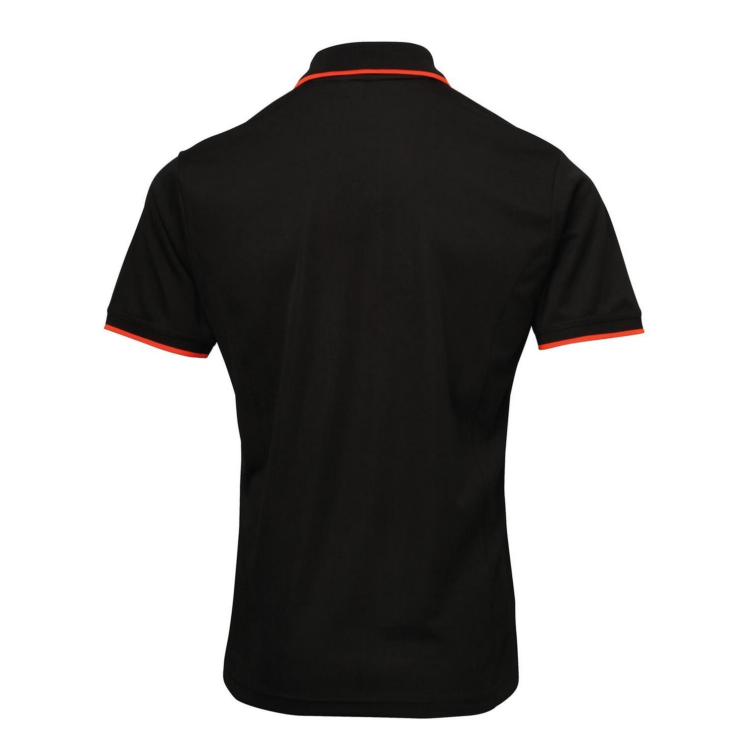 Maglietta Polo ContrastoCoolchecker Uomo Premier Nero Arancio 2/4