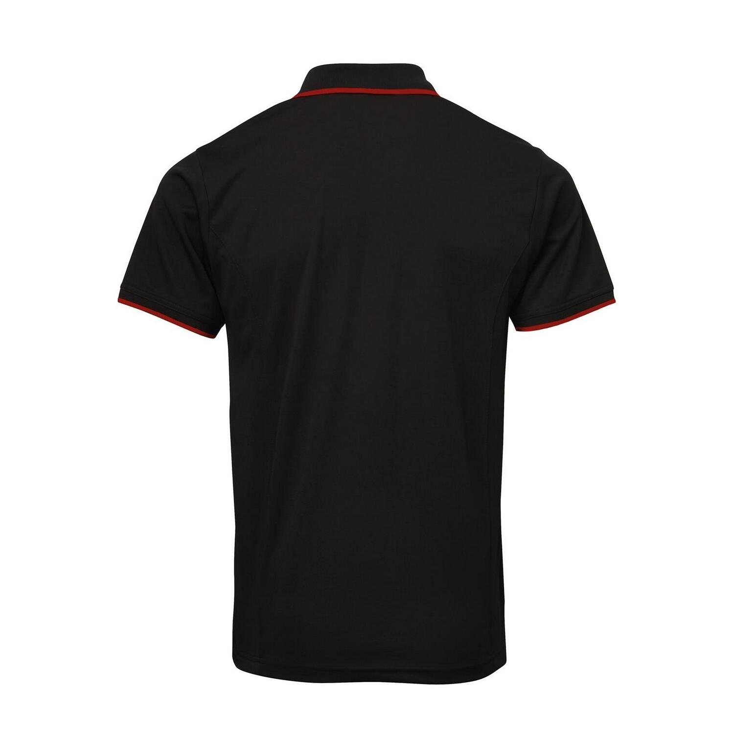 Camisa Pólo de Contraste Homem Coolchecker (Preto / Vermelho) 2/4