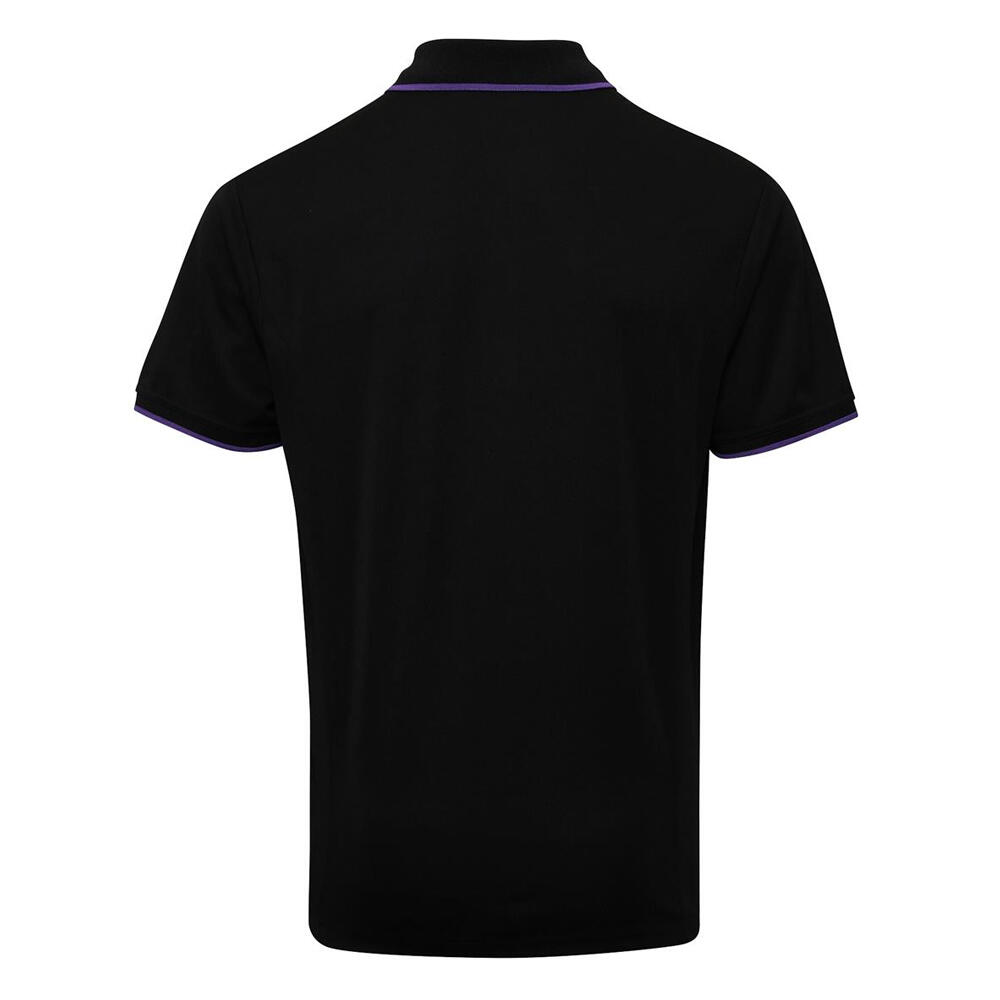 Polo Diseño Contraste de Coolchecker para Hombre Negro, Morado 2/4