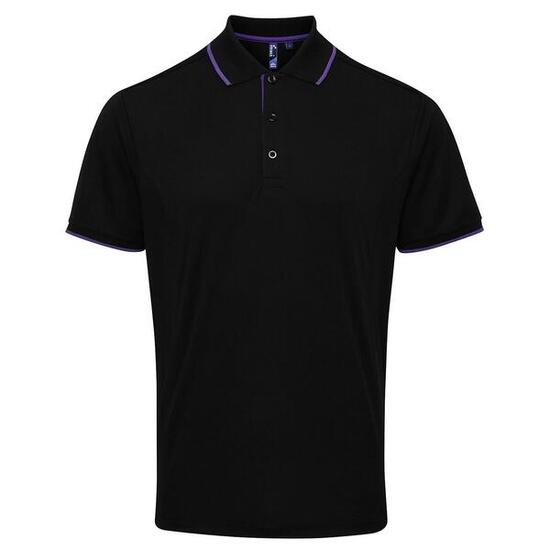 Polo Motif/style Contrasté Homme (Noir / Violet)