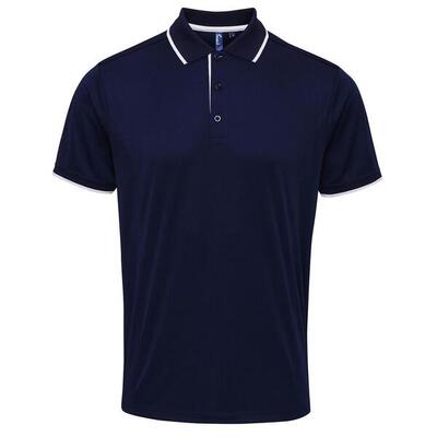 Herencontrast coolchecker polo shirt (koningsblauw/wit)