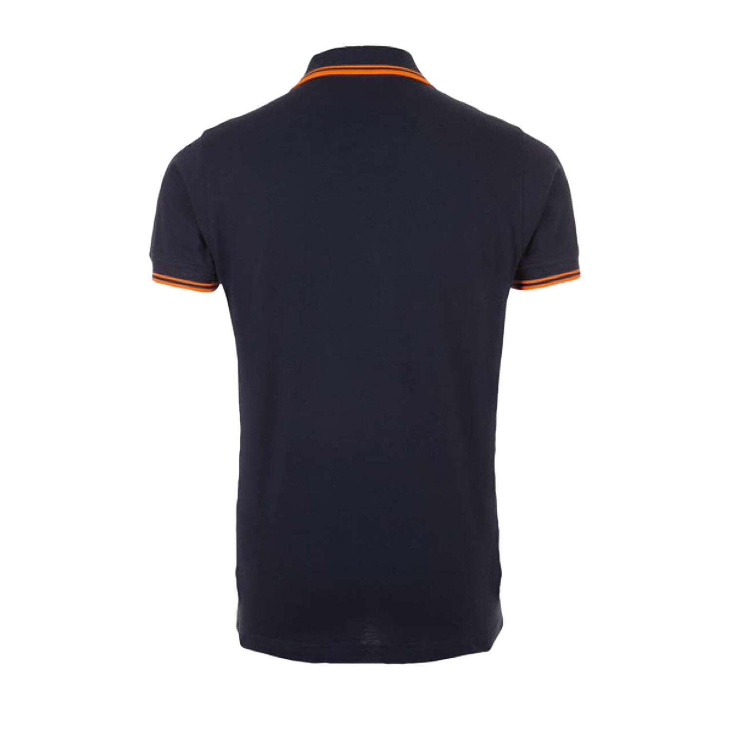Polo PASADENA Homme (Bleu Marine Français / Orange Néon) 2/4