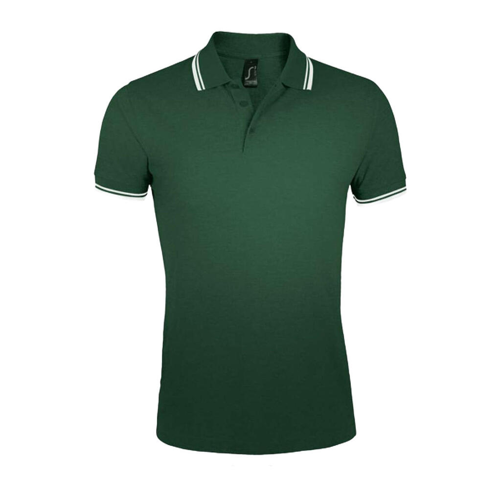 Mens Pasadena Polo Shirt (Forest Green/White)