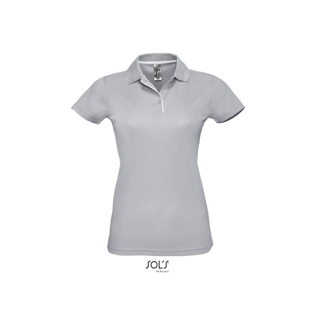 Sol's - Polo Sports Performer Femme (gris Pur) - Polo Manches Courtes - Bleu|gris - Decathlon