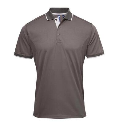 Herencontrast coolchecker polo shirt (koningsblauw/wit)