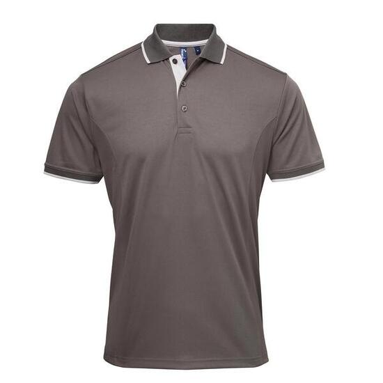 Polo Motif/style Contrasté Homme (Gris Foncé / Argenté)