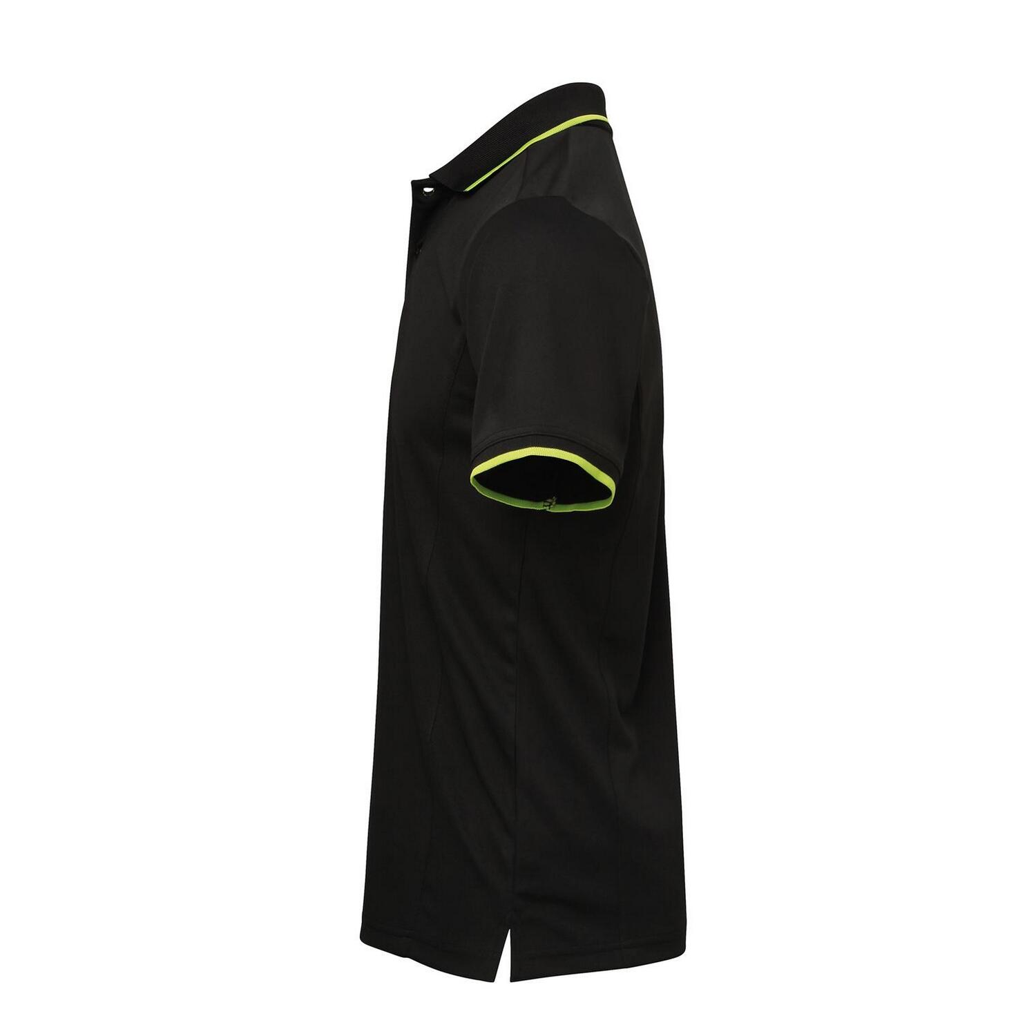 Maglietta Polo ContrastoCoolchecker Uomo Premier Nero Lime 3/4