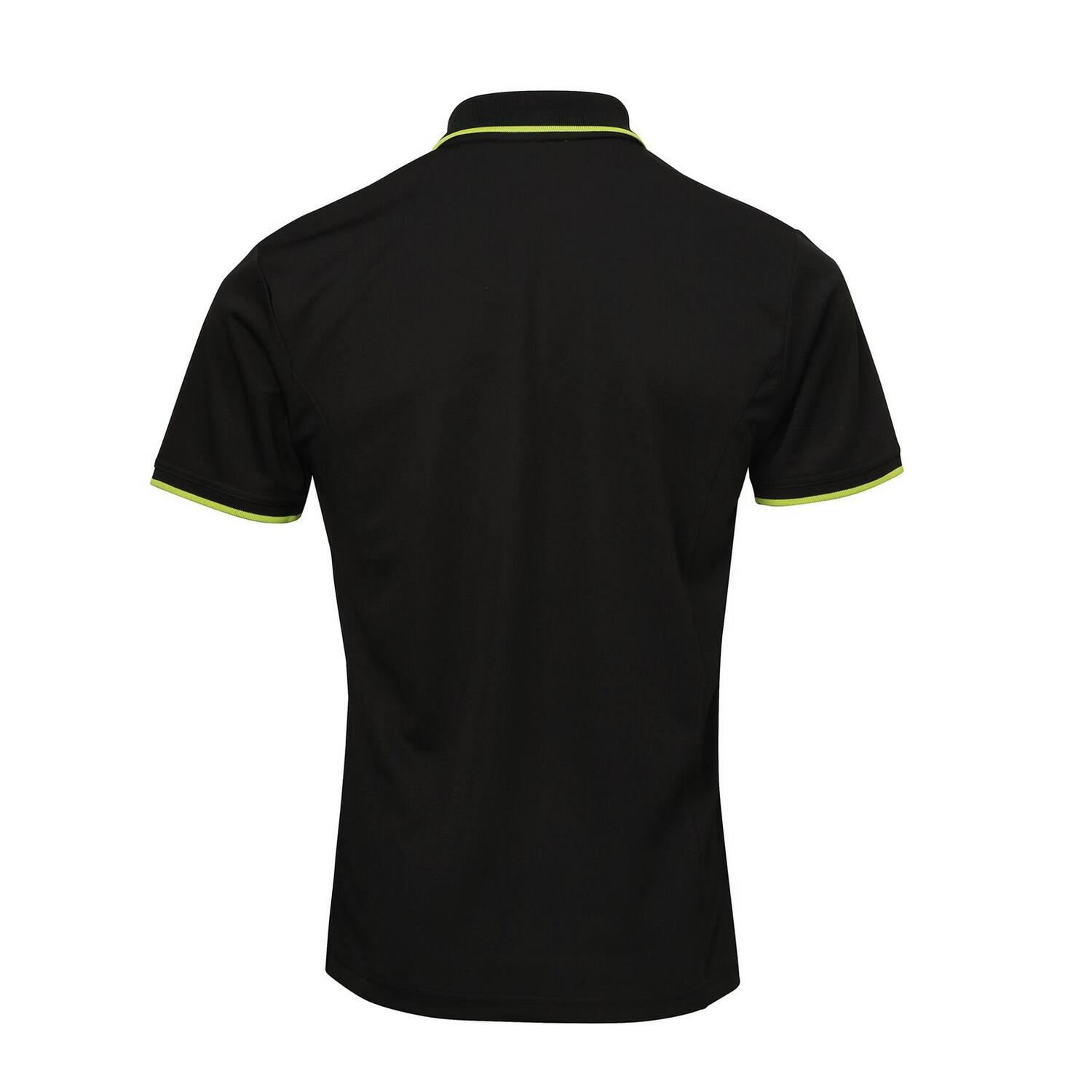 Maglietta Polo ContrastoCoolchecker Uomo Premier Nero Lime 2/4