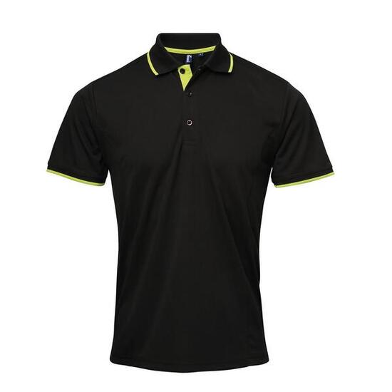Polo Motif/style Contrasté Homme (Noir / Vert Clair)