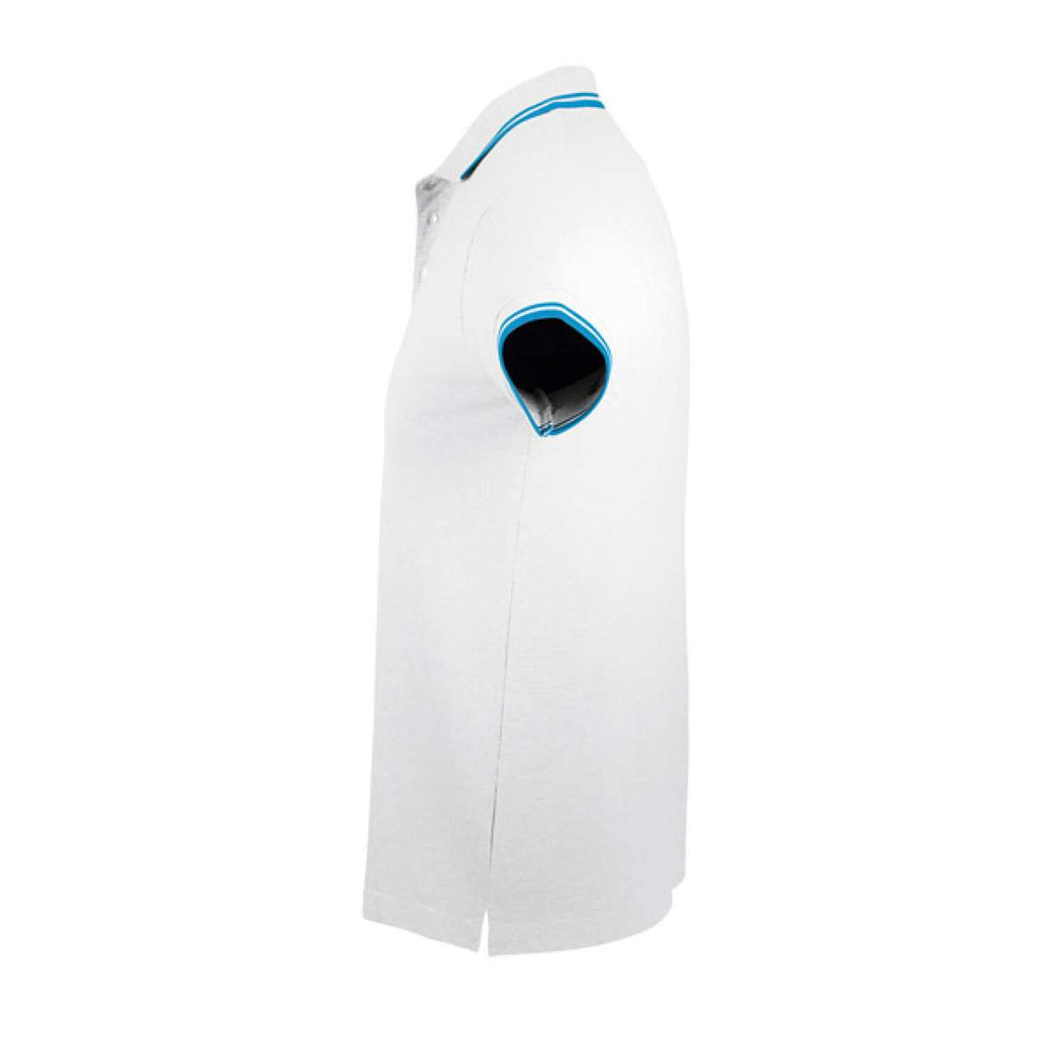 Polo PASADENA Homme (Blanc / Turquoise Pâle) 3/4